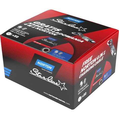 Disco de corte Norton starline 230mm 1.9mm pack 50