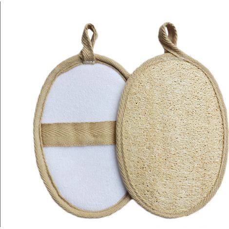 Éponge de bain exfoliante naturelle en luffa - Éponge de bain et de douche résistante - Éponge texturée pour une peau saine - Facile à utiliser, luffa flexible pour hommes, femmes et enfants (1/5)