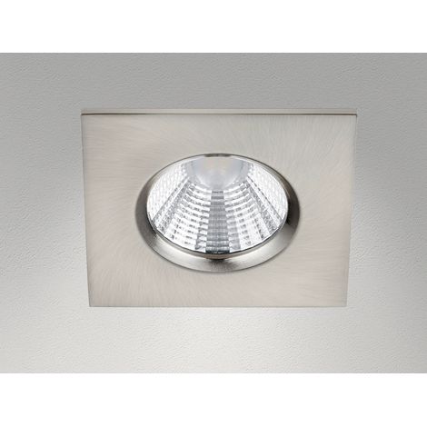 Eckiger LED Deckeneinbaustrahler ZAGROS dimmbar in Silber matt, IP65 (1/5)