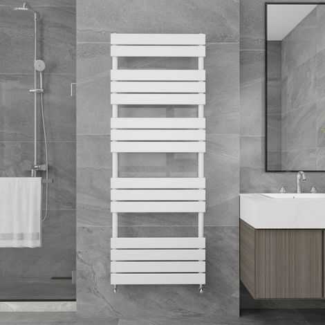 1600x600mm Designer Flat Panel Heated Towel Rail Radiator Bathroom Warmer Heating White