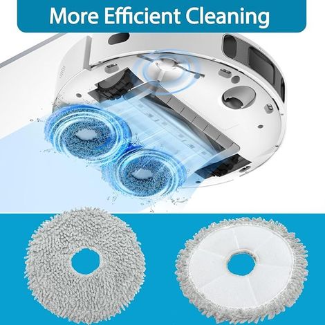 lot de 10 FOREHILL pour Dreame L10s Ultra Gen 2 / L10s Pro Ultra / X40 Ultra / X40 Master / L40 Ultra / X50 Ultra Complete, pour Mova E30 Ultra, Tampons de Nettoyage en Microfibre Lavables (1/5)