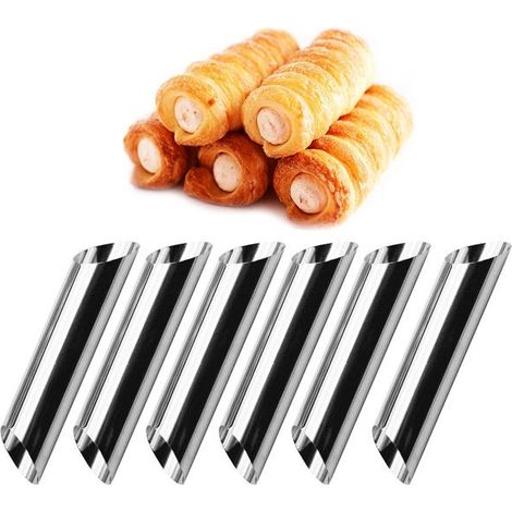 Moules à Cannoli Siciliens 15 pièces, lot argenté, formes en acier inoxydable pour pâtisserie, kit de fabrication de cannoli traditionnels, ustensile de cuisine professionnel (1/5)