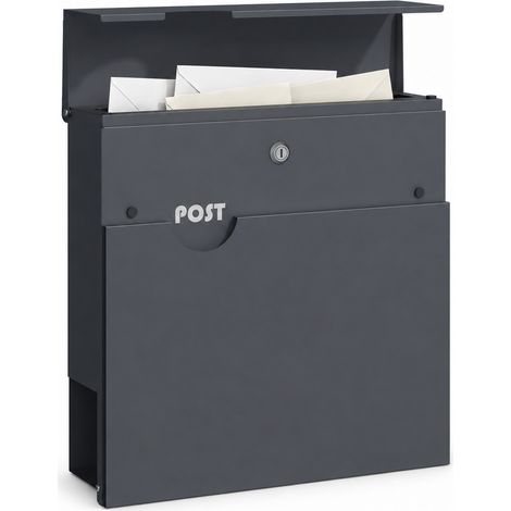 Boîte aux lettres Albert Boîte aux lettres murale verrouillable avec porte-journaux Résistante aux intempéries Anthracite (1/5)