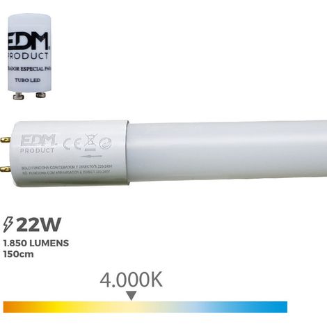 Tube Led T8 22w 150cm 4000k Edm éclairage Led Lumière Du Jour économique - Edm (1/3)