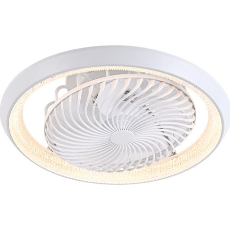 Ventilateur De Plafond Avec éClairage Led, Plafonnier Invisible Rotatif à 360°, Dimmable Avec Lampe De Ventilateur TéLéCommandéE, Plafonnier-blanc (1/5)