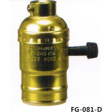 Douille de lampe E26/E27 standard américaine, boîtier en aluminium bronze vintage, avec interrupteur à bouton et spécification CE.