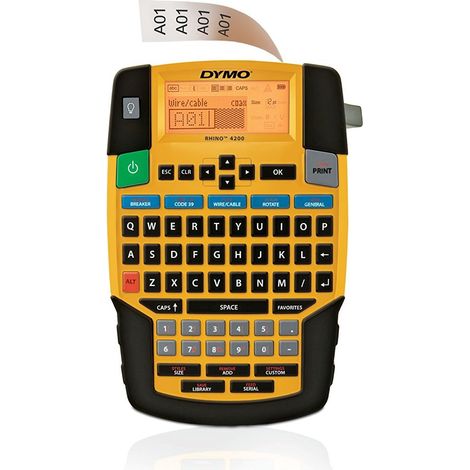 DYMO 4200 Rhino Etichettatrice industriale multiuso  Tastiera QWERTY  Giallo (1/4)