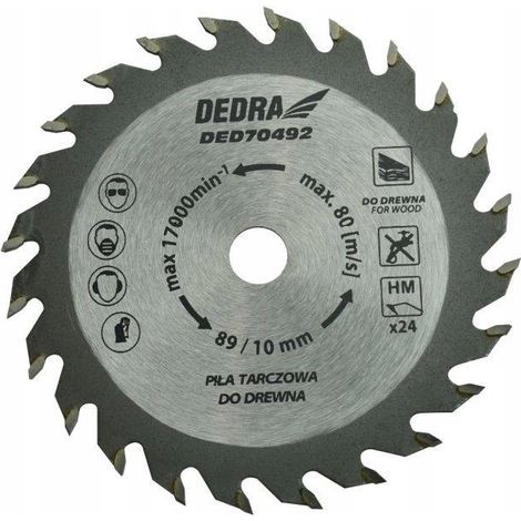 Kreissägeblatt dedra ded70492 89 mm 24 Zähne Hartmetall