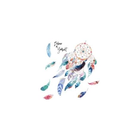 Aquarell-Wandtattoos für Kinder, Feder-Traumfänger (80x8-Crezuo)