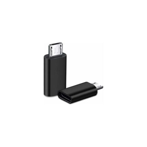 2-teiliger USB-C-Adapter, Micro-USB auf USB-C, USB-C auf Micro-USB-Anschlussadapter, Typ-C-Buchse auf Micro-USB-Stecker-Anschlussadapter für PC, Galaxy, Mate usw. (Schwarz) - Crezuo (1/4)