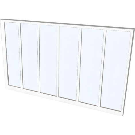 Vetrata stile industriale 180 x 105 cm in Alluminio termolaccato Bianco - BAYVIEW