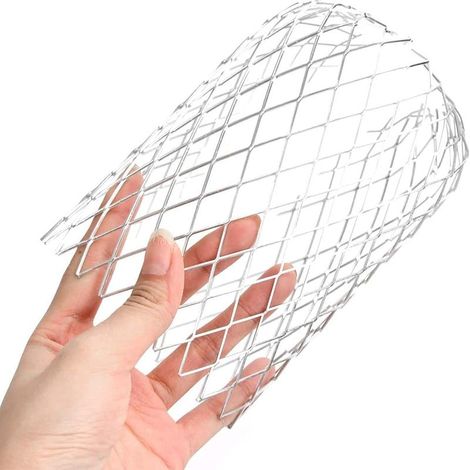 Set mit 4 Aluminium-Dachrinnensieben zum Schutz von Metallfallrohren, Maschenfilter, Schmutzschutz, verstellbares Gitter zum Schutz von Fallrohren (1/4)