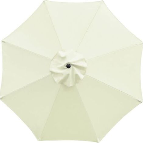 Toile de rechange pour parasols à 8 baleines, adaptée aux parasols de jardin, de terrasse, de piscine et déportés (blanc crème, 3 m/8 baleines) (1/5)