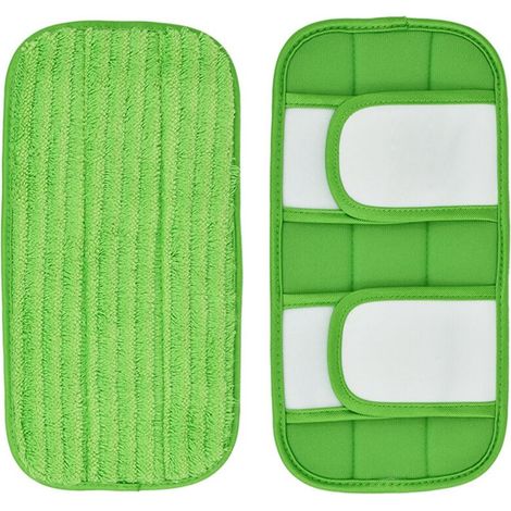 Filiyano-Lot de 2 lingettes de rechange en microfibre pour balai plat, lavables et faciles à remplacer. (1/5)