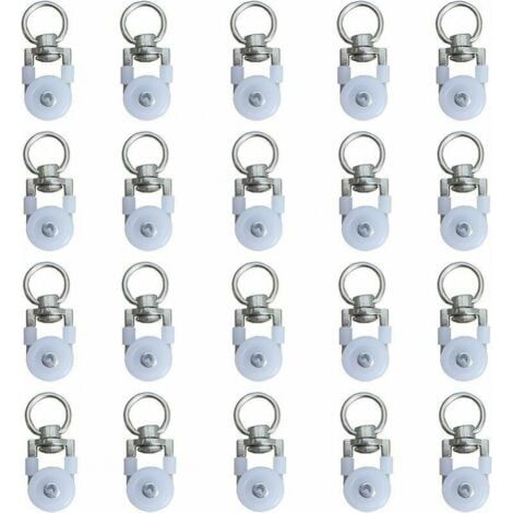 20pcs Rouleaux de Rail de Rideaux,Rouleaux de Rail,Rouleaux de Tringle à Rideaux GlissièRes,Poulie Silencieuse,Rail de Rideaux FenêTre Double Rail Rouleau,pour Rails de Rideau de Windows (1/5)