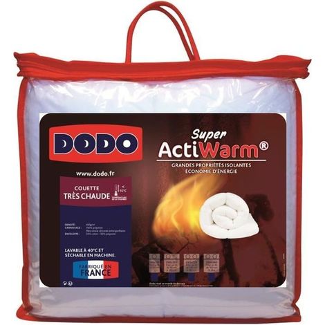 DODO Couette tres chaude 450g/m2 SUPER ACTIWARM 240x260 cm blanc