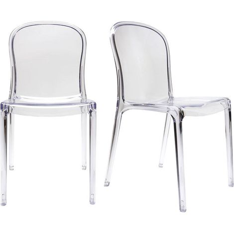 Lote de 2 sillas diseño transparente policarbonato THALYSSE (1/5)