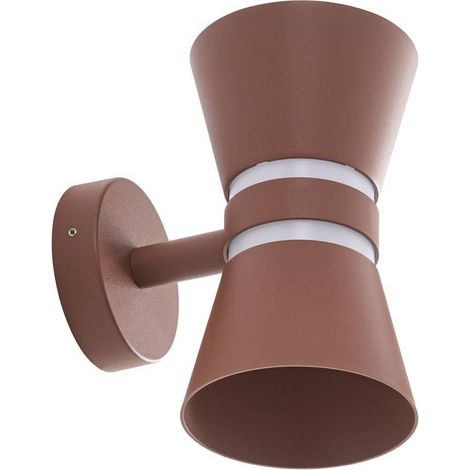 Lucande Lámpara de pared exterior 'Meravi' en Marrón Aluminio