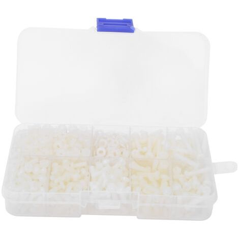 800pcs/box M3 Nylon Screws, Nuts and Washers Combo Kit Hardware Accessories White (1/5)