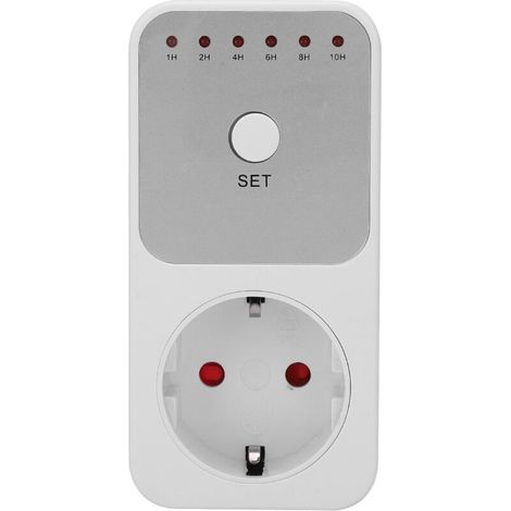 Interrupteur de prise avec minuterie programmable – Compte à rebours 1 à 10 heures – Tension 230V – Courant 16A – Matériau ABS (1/5)