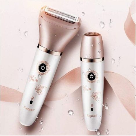 Rasoir électrique étanche pour femme - - Rechargeable - Étanche - Longue autonomie - Deux têtes de rasage (1/4)