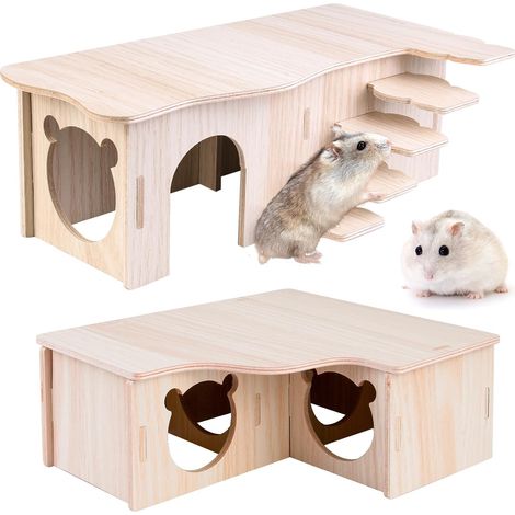 2 Piece Wooden Guinea Pig House, Wooden House for Hamster, Guinea Pig House, House for Guinea Pigs, Hamster House for Gerbils, Guinea Pig House (1/5)