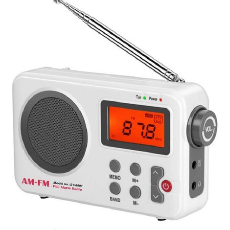 Tragbares Digitalradio mit LCD-Display, FM/AM-Radio, Lautsprecher und Speicherfunktion