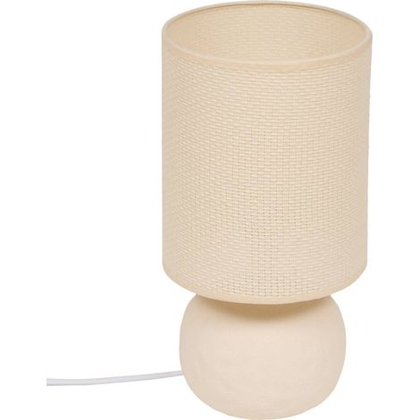 Lampe Obine cylindrique H.35,5cm beige - Atmosphera créateur d'intérieur (1/5)