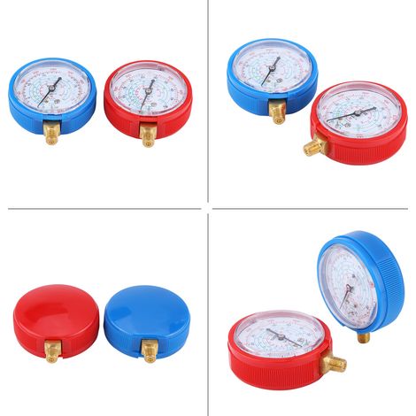 Paar R410A R134A R22 Klimaanlagen-Druckmanometer, Hoch- und Niederdruckset, Kältemittelfüllmengenmesser, für Klimaanlagenprüfung und -diagnose.