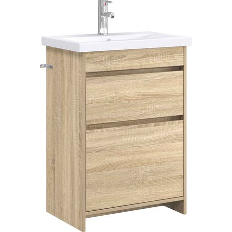 Bathroom Furniture Set Sonoma Oak 61 x 40 x 84.5 cm vidaXL
