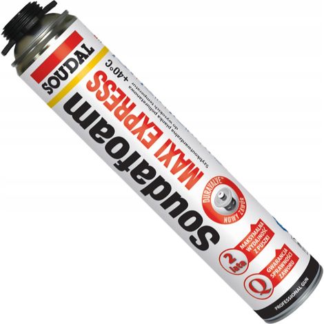 Mousse Polyurethane Soudal Maxi Express, 870 ml, Mousse De Montage Rapide