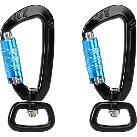 2 Pièces Mousqueton avec Pivot Rotatif en Aluminium, Mousqueton Pivotant (1/5)
