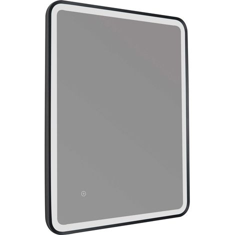 JTP Hix Bathroom Mirror With Light 800mm H x 600mm W - Matt Black