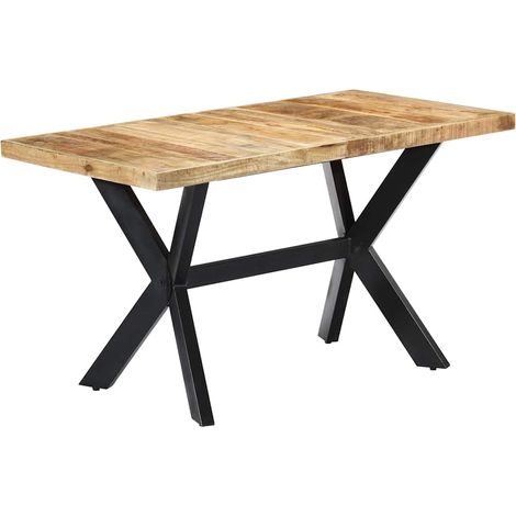 vidaXL Table à manger 140x70x75 cm Bois de manguier massif brut (1/5)