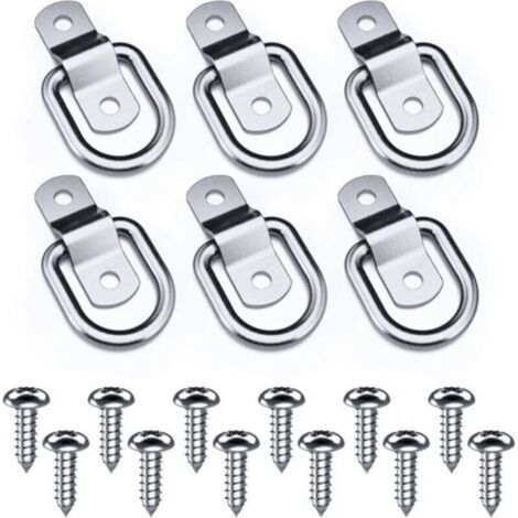 Anneau De Montage pour Anneau De Fixation 6 Pcs et 12 vis, Convient pour La Fixation De La Cargaison dans Les Bateaux, Les Remorques Et Les Bateaux De Voitures (1/4)