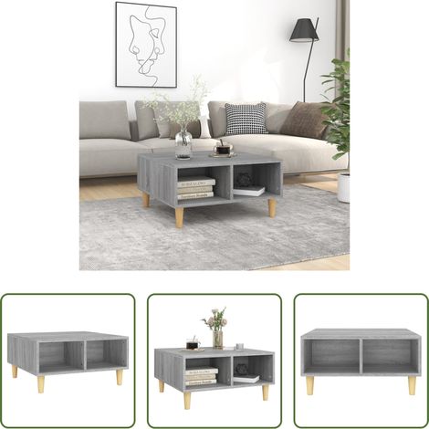 Wohnzimmerbeistelltisch -  Couchtisch Grau Sonoma 60x60x30 cm Holzwerkstoff (1/5)