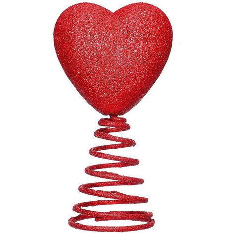 Mini décoration de sapin de Noël de 12,5 cm pour la Saint-Valentin, avec des cœurs pailletés. (1/5)