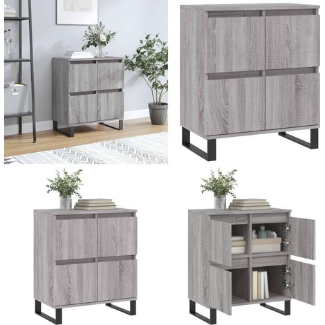Sideboard Grau Sonoma 60x35x70 cm Holzwerkstoff - Sideboard - Wohnwand - Regal - Wohnzimmermöbel - Grau - Home & Living (1/5)