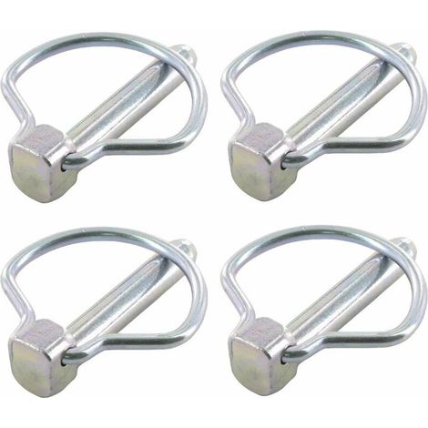 4x goupille acier en forme de D 6x45mm sécurité remorque tracteur motoculteur portail porte (1/2)