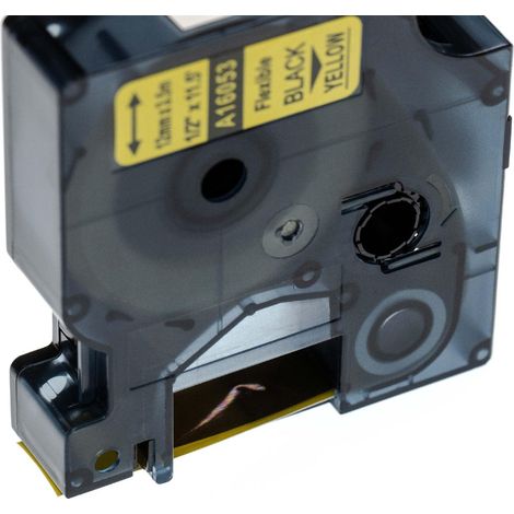 vhbw Label Tape compatible with Dymo LabelMaker PC2, PC Label Printer 3.5m x 12 mm, Black on Yellow, Flexible (1/2)