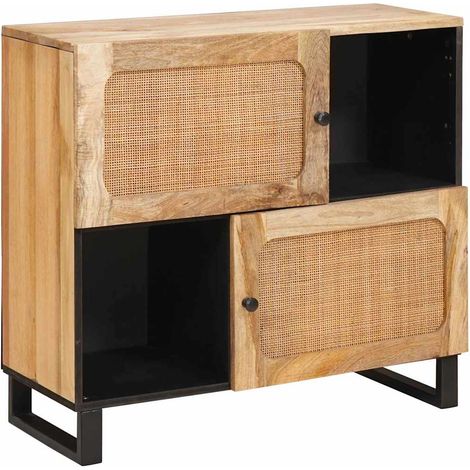 vidaXL  Sideboard  with Storage Brown 80 x 33 x 75 cm Solid Mango Wood
