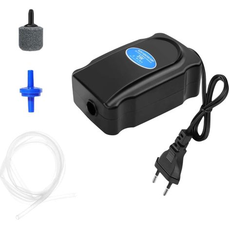 Pompe à air d'aquarium,Pompe a oxygene pour Aquarium,Pompe à oxygène d'aquarium,Mini Pompe a Eau Submersible,Pompe à air pour Aquarium 3 W,avec Tuyau d'air de1.2 m, Pierre à air et clapet Anti-Retour (1/5)