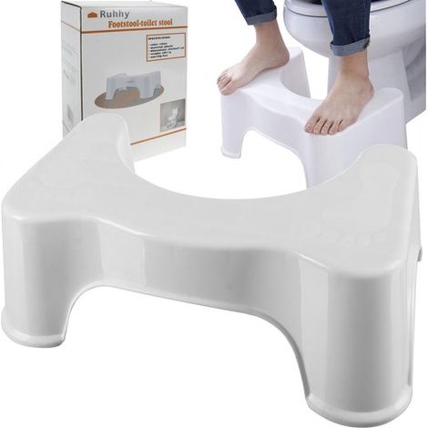 Tabouret de toilettes blanc - Aide à la position naturelle pour (1/5)