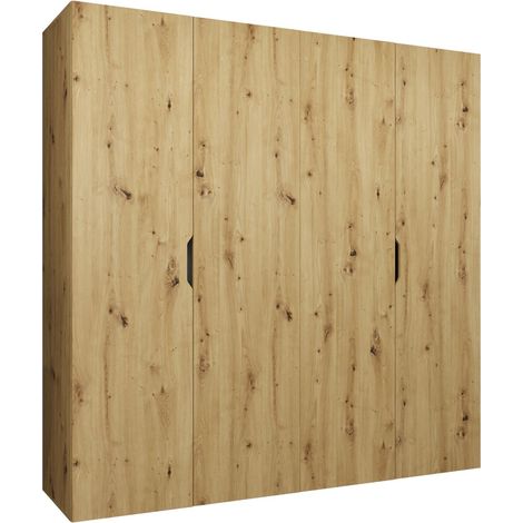 Armario Hartford 513, Roble Artisan, 202x200x50cm, Puertas de armario: Con bisagras, Número de estantes: 0 (1/4)