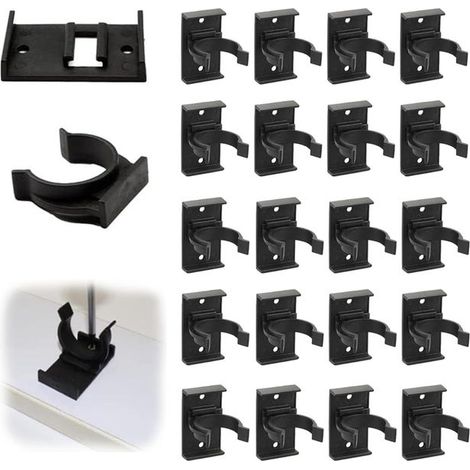 20 Stück Küchensockelleistenclips, Küchensockelleistenhalterungen, Sockelleistenclip-Durchmesser 30-31 mm (Schwarz)