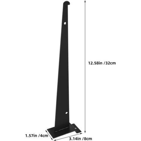 Lot de 2 Supports Robustes pour Panneaux à Lattes 30 CM en Métal Noir Accessoires Muraux pour Étagères Lourdes Fixation Réglable pour Garage et Rangement Maison (1/4)