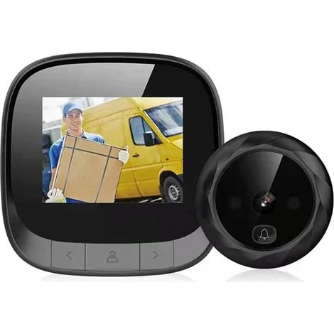 MINKUROW Hd Smarte Türklingel mit 2,4 Zoll Bildschirm, 90° Betrachtungswinkel, Nachtsicht, Smart Kamera, Kamera, Türklingel Cat Eye Monitor (2,4 Zoll Smart Doorbell) (1/5)