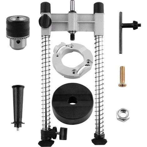 Guide de perçage pour perceuse, support vertical réglable en aluminium et acier, accessoire de perçage portable avec réglage d'angle 45°/90° (1/5)