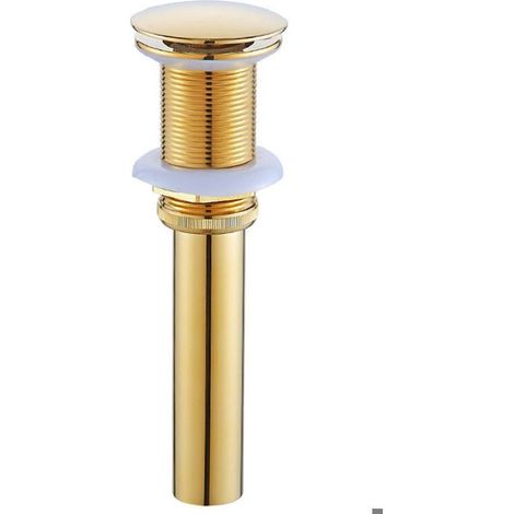 Bonde et accessoires pour vasque, lavabo, pop-up rétro en laiton bronzé, valve universelle d'évier, siphon, or, sans trop-plein.
