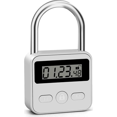 Cadenas électronique avec minuterie, en métal, couleur argent, 99 heures, pour une installation domestique et un usage quotidien.-AquaForge (1/5)
